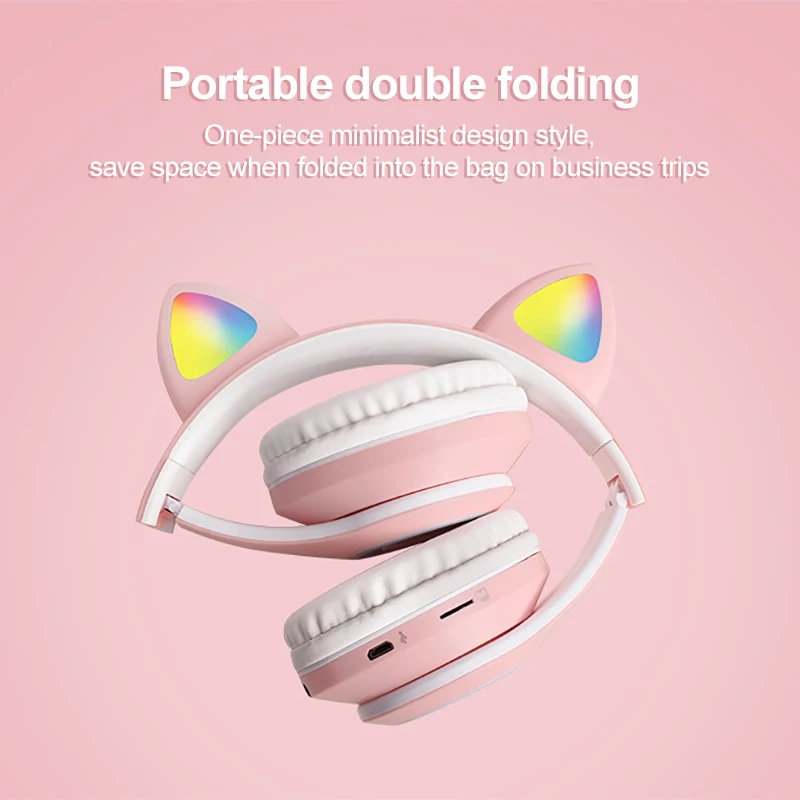 

Наушники складные с кошачьими ушками, Bluetooth 5,0