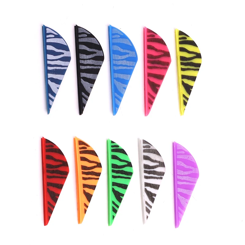 100 шт. 2 дюймов стрельба из лука в Тигровую полоску ТПУ Пластик лопасти для