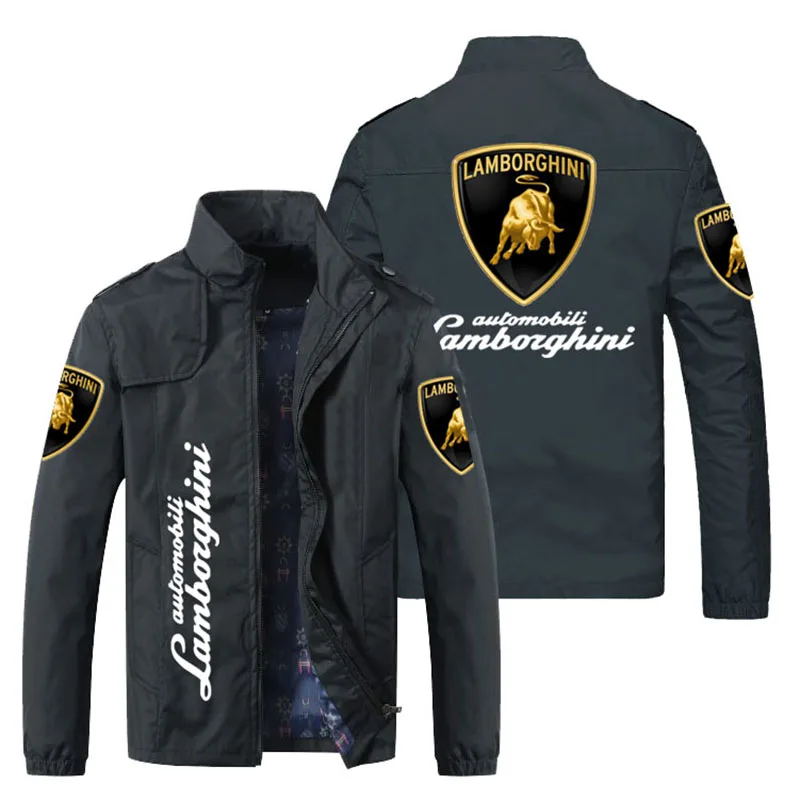 

Men's Jacket Casual Sports Coat Fashion Print Spring/Summer Style Light Pilot Coat with Zip Stand Collar