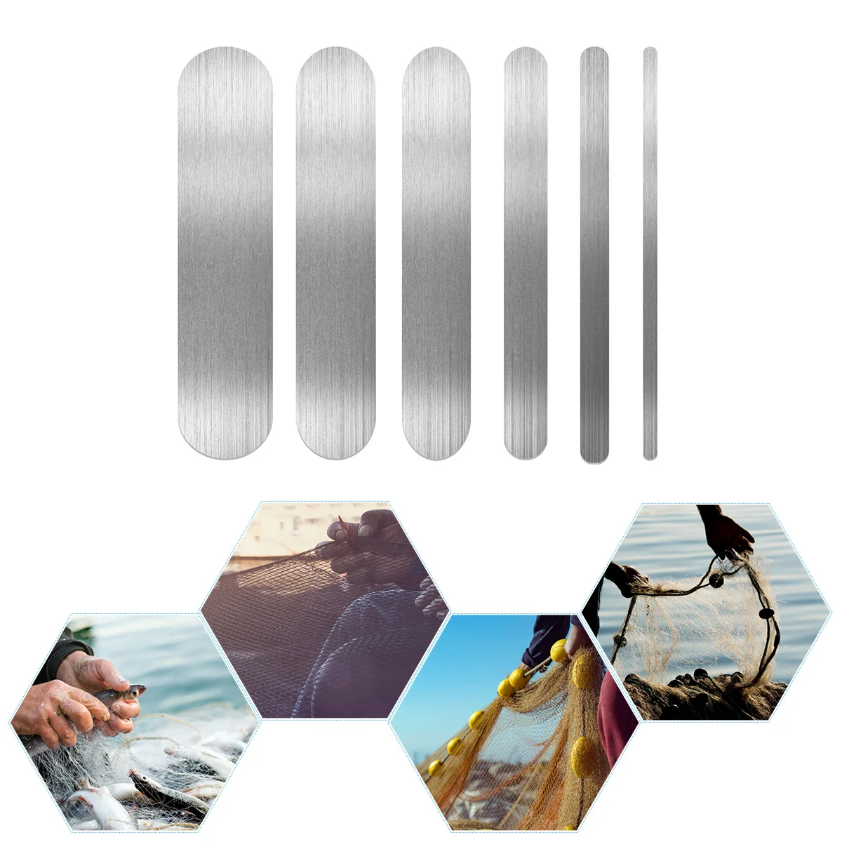 

6pcs Fish Net Repair Tool Portable Practical Net Shuttle Board Repair Fishnet Tool Stainless Steel Shuttles For Outdoor Fishing