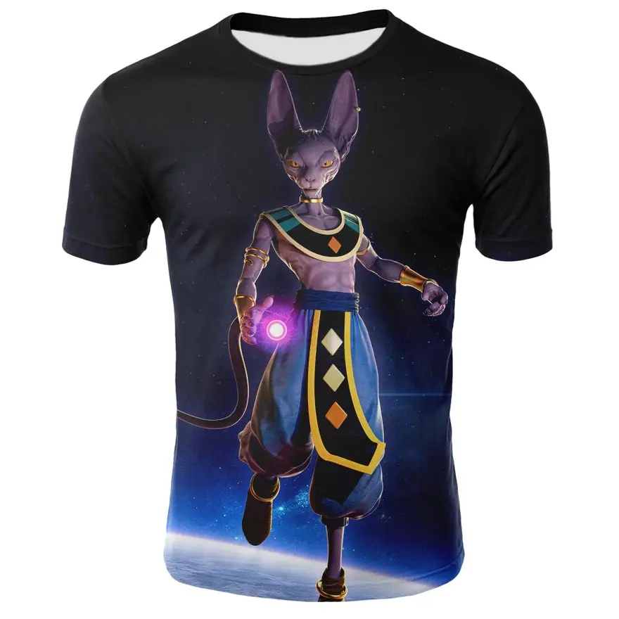 2019 летние Dragon Ball Z Супер Саян футболка Goku с принтом короткий рукав футболки