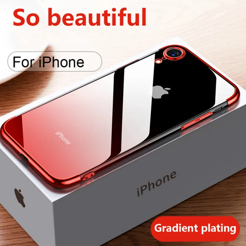 Горячая Мягкая оправа прозрачная задняя крышка для iPhone X XS XR Max 8 7 ультра тонкая