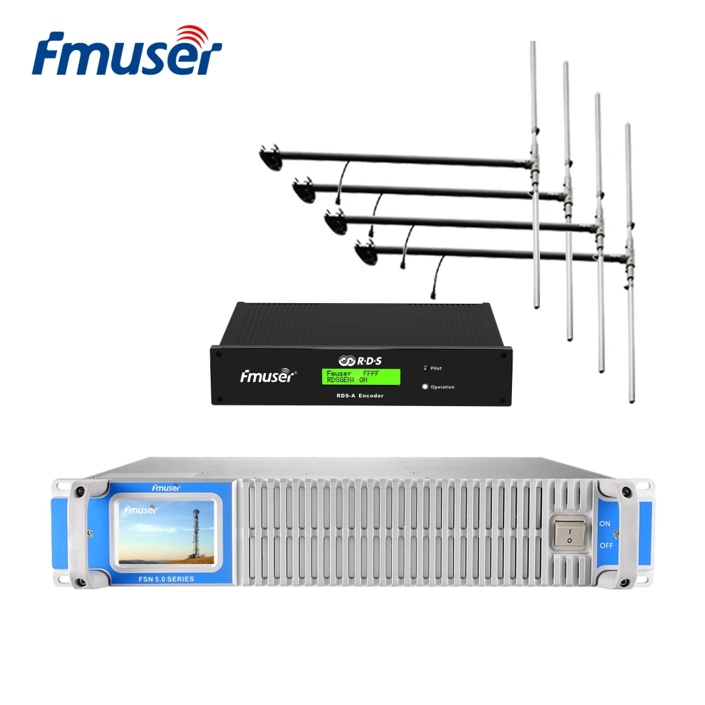 FMUSER 350 Вт 300 FM трансмиттер для вещания + 4 антенны отсека 30 м набор кабелей с