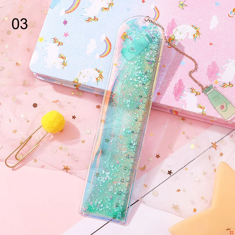 Милая мультяшная линейка со встроенным зыбучим песком многофункциональная для