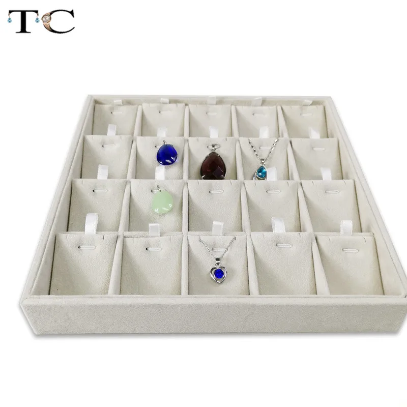 Новинка 2019 серое бархатное 20 решетчатое ювелирное витрина Подвеска Серьги