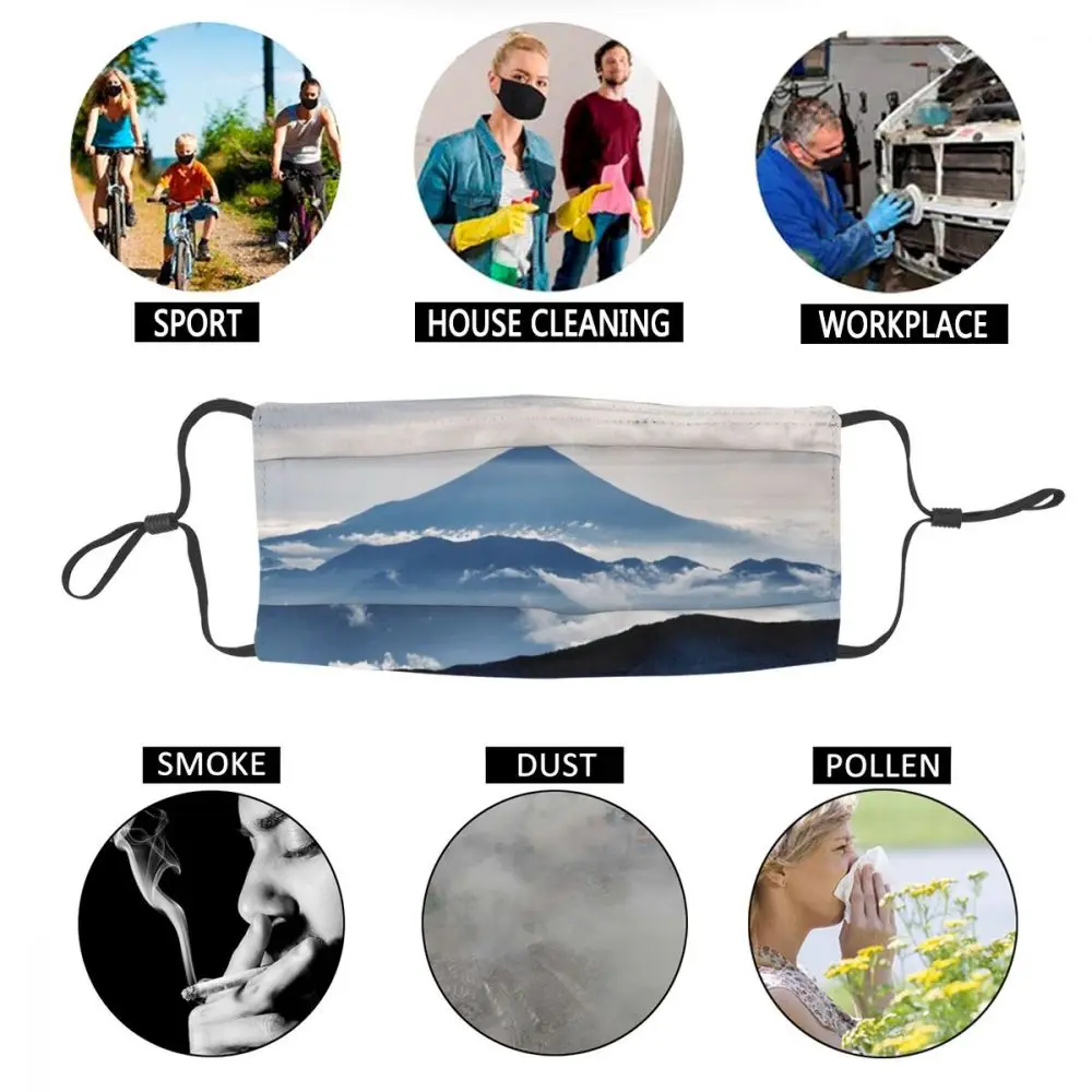 

Mt Fuji Mountains Unisex Reusable Face Mask Nature Natural Landscape Anti Haze Anti Dust Protection Cover Respirator
