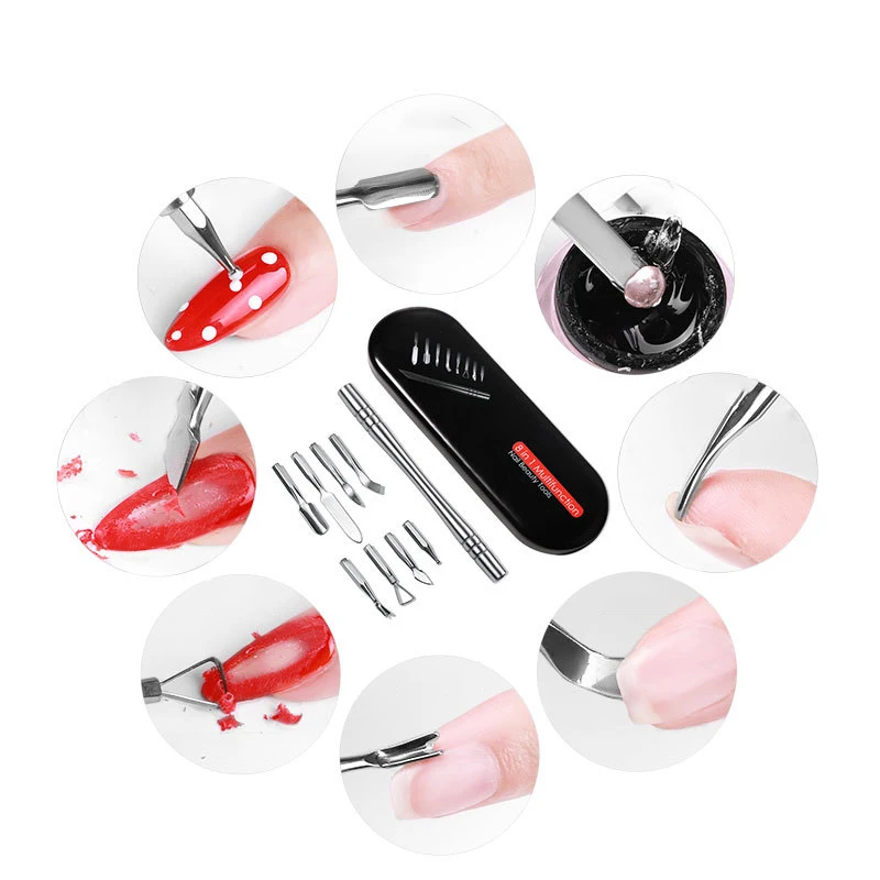 

Manicure Set Portable Professional Grooming Kit Stainless Steel Nail Cleaner Tools for Fingernail TY