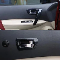 Car Accessories for Nissan Qashqai J10 2007-2013 ABS Carbon Fiber Printed Interior Door Handles Cover Trim 4pcs