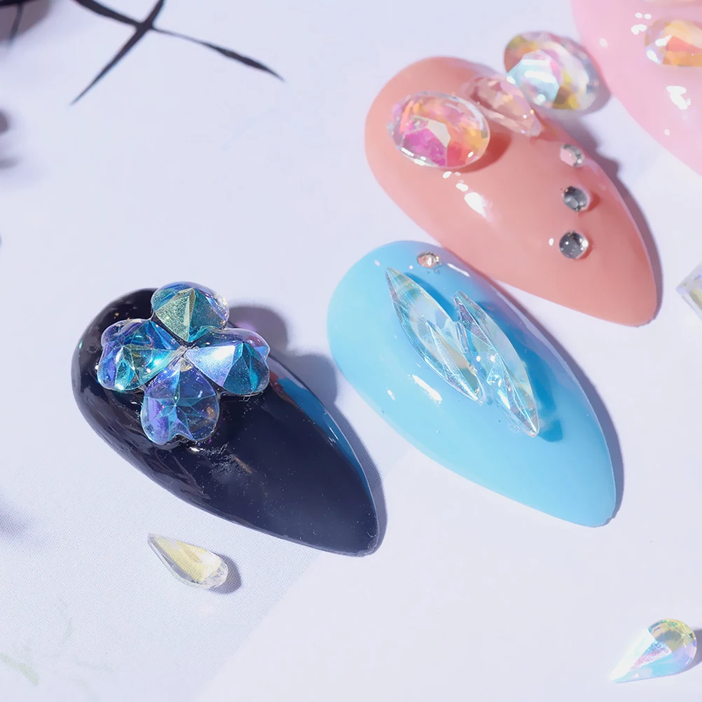 120 шт плоской задней крышки Стекло ногтей Стразы Multishape кристаллами камнями