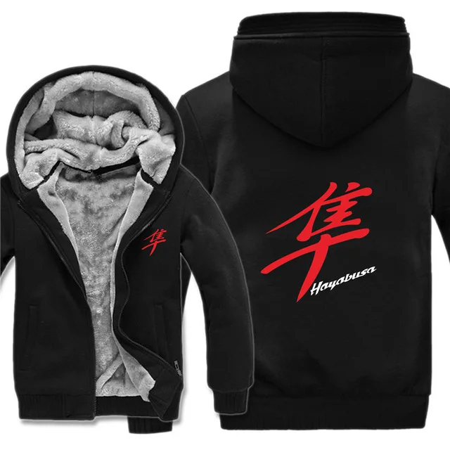 

Winter Hayabusa Hoodies Warm Men Fashion Wool Liner Jacket Hayabusa Sweatshirts Men Coat