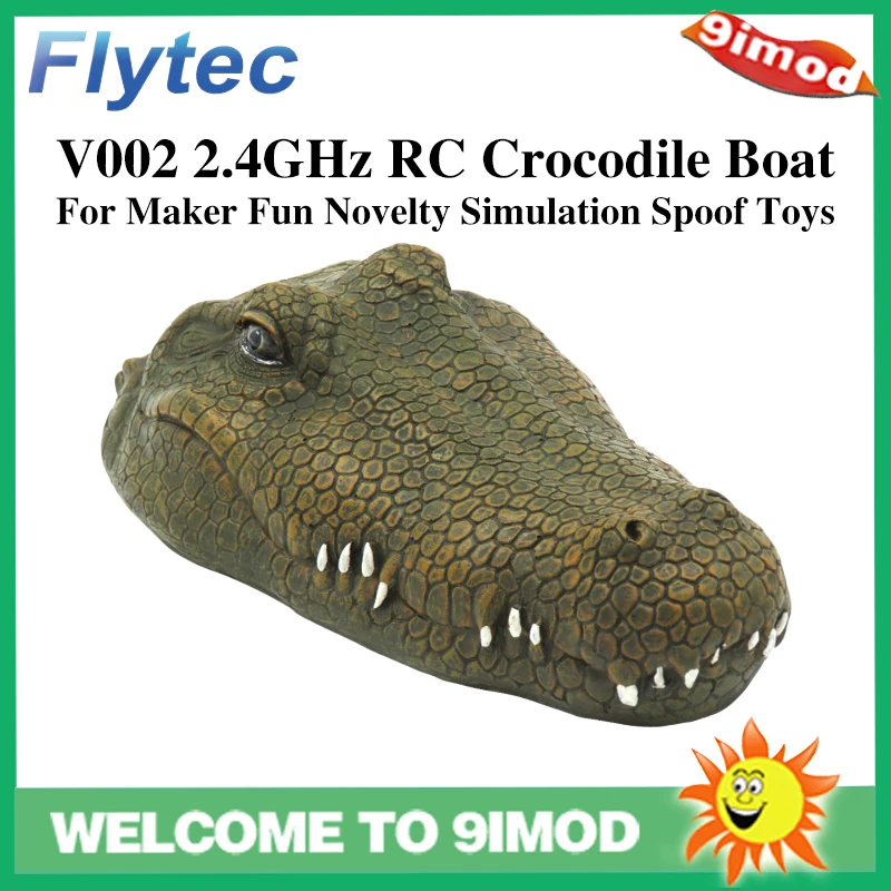 

Flytec V002 2.4GHz Simulation RC Crocodile Boat 15km/h Remote Control RC Boat Joke Prank Maker Fun Novelty Simulation Spoof Toy