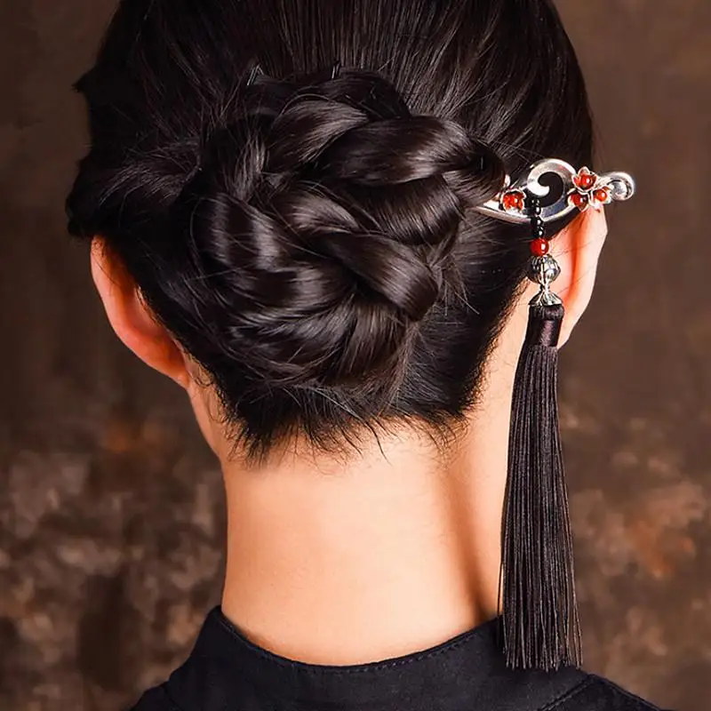 Старинные шпильки для женщин Miao серебряные палочки волос этнические длинные