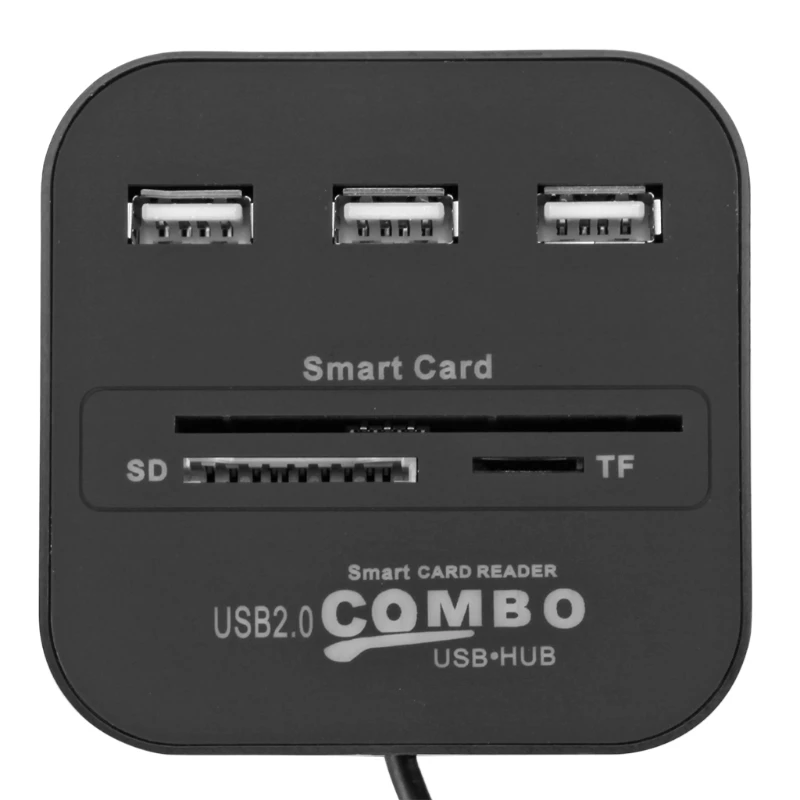 

Считыватель смарт-карт USB SIM для банковской карты IC/ID EMV SD TF 3USB концентратор IC SIMSDTF 831D