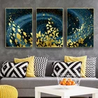 Роскошная абстрактная Золотая Бабочка темно-синий фон Картина на холсте настенные картины постеры для декора гостиной дома