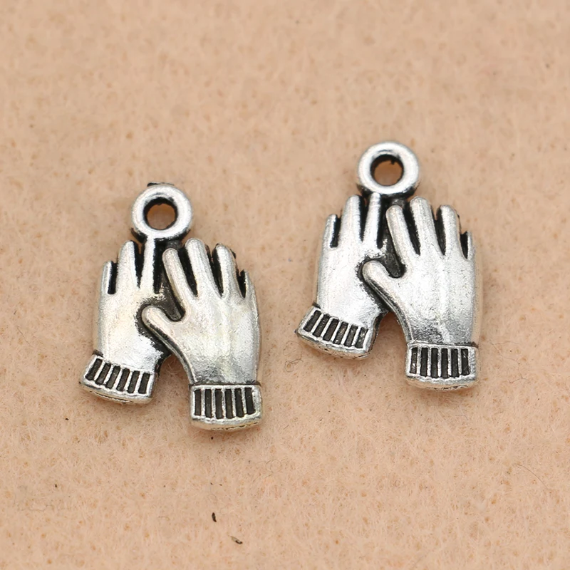 

10 шт тибетские серебряные бусины Покрытием Перчатки Руки Подвески Кулоны из нержавеющей стали для изготовления ювелирных изделий браслет ...