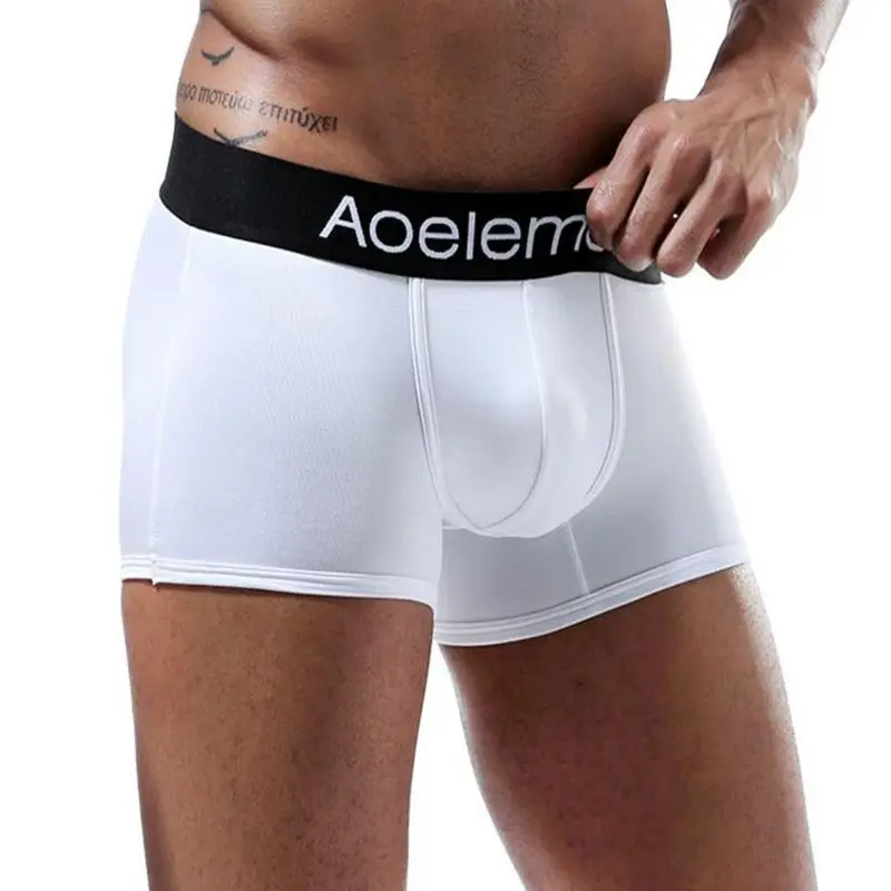 Мужские хлопковые трусы-боксеры мягкие дышащие Однотонные трусы удобные для