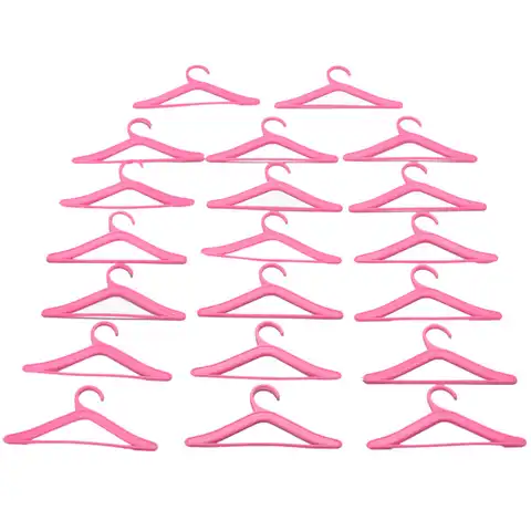 Вешалки-плечики для кукол Барби 12 дюймов, розовые, разные цвета, 20 шт. в наборе