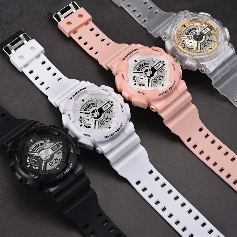 PANARS унисекс цифровые водонепроницаемые мужские часы Reloj прозрачные электронные