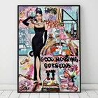 Граффити искусство Хепберн портрет, холст, живопись постер, поп-арт принты роскошный бренд Настенная картина для гостиной домашний декор