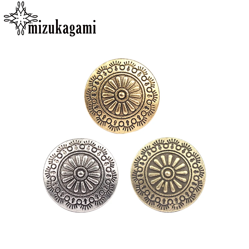 Круглые декоративные пуговицы подвески из цинкового сплава 3 шт./лот 30 мм|charm