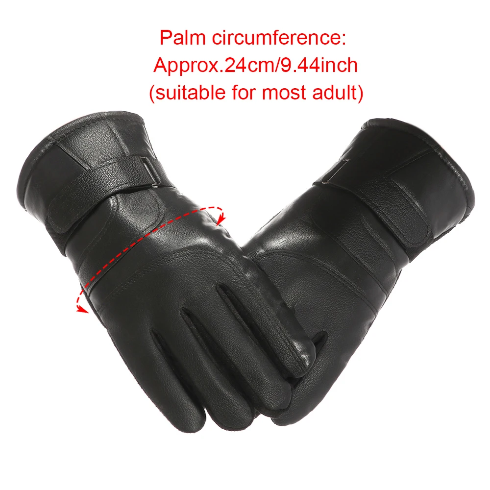 

Super Thick Warm Velvet Cycling Gloves Leather Touch Screen Mittens Non-Slip Thick Waterproof Windproof Skiing Hiking Gloves