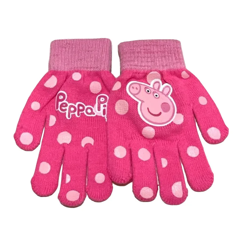 Peppa Pig Peggy трикотажный зимний шарф перчатки вязаная шапка из трех частей модный Джокер ребенок день рождения Рождественский подарок
