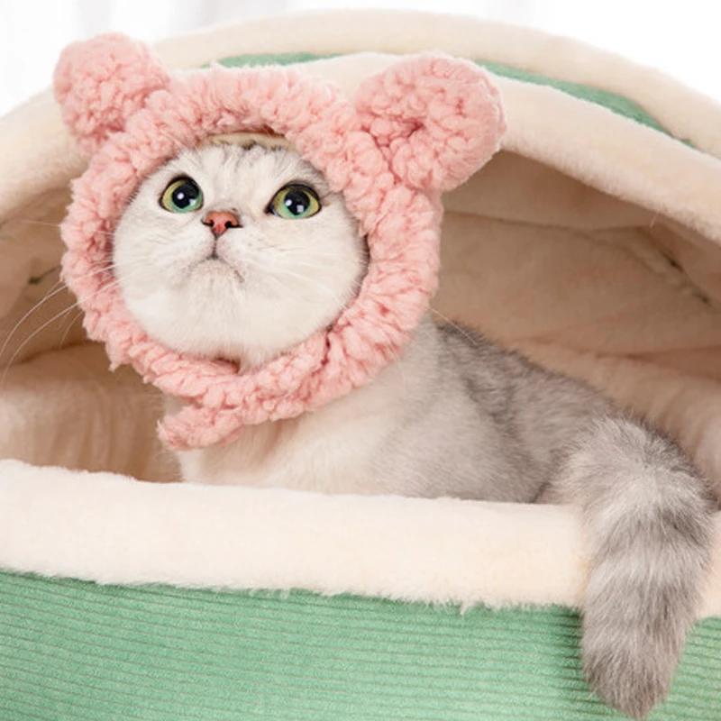 

Головной убор с кошачьими ушками, плюшевый головной убор с милыми кошачьими ушками, для домашних животных, аксессуары для рождественской ве...
