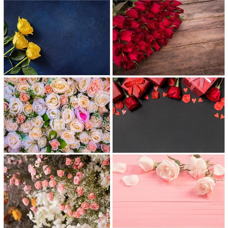 

SHENGYONGBAO Vinyl Custom Valentine's Day Photography Backdrops Wooden Flower Party Backgrounds Birthday Backdrop 201214QMH-03