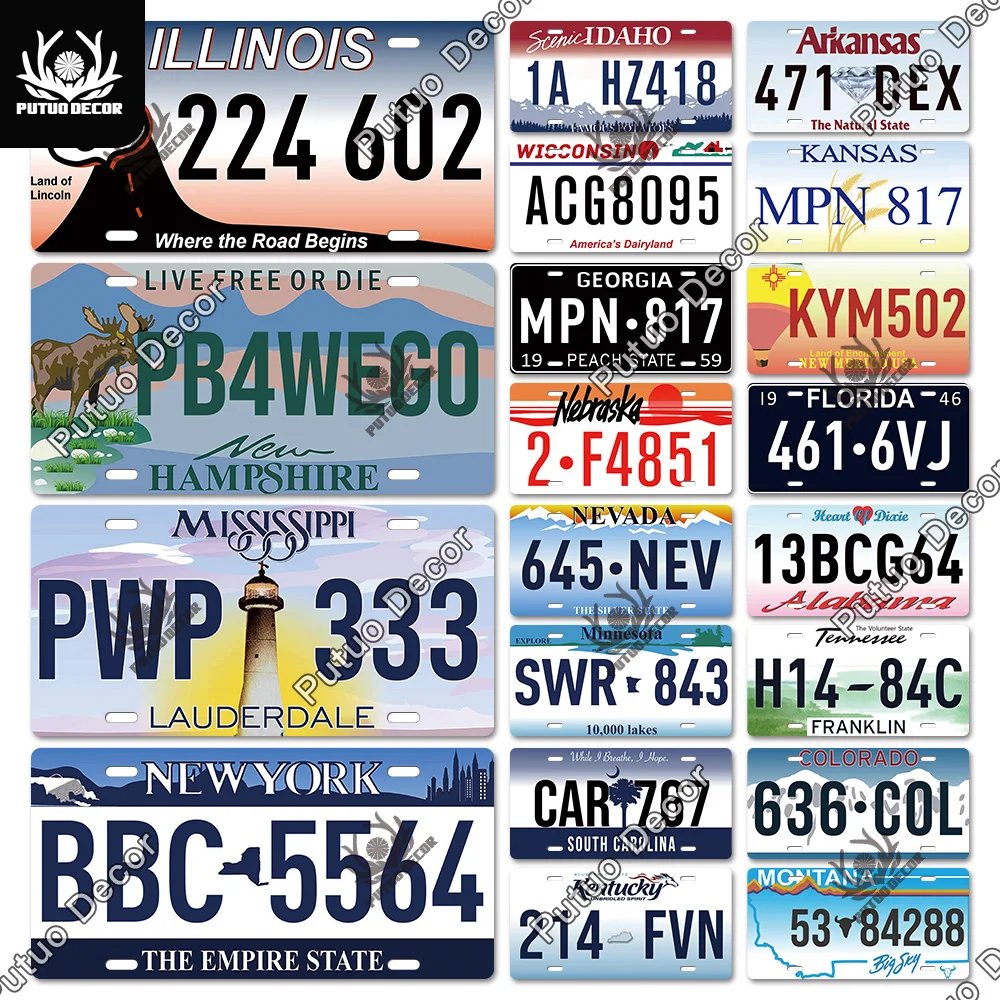 Металлическая табличка Putuo Decor винтажная Жестяная Табличка для автомобилей