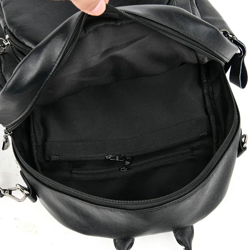 

NEW Multiple Pockets Women Leather Backpacks Vintage Bagpack Ladies Travel Shoulder Bag High Quality Mochilas School Bags Girls