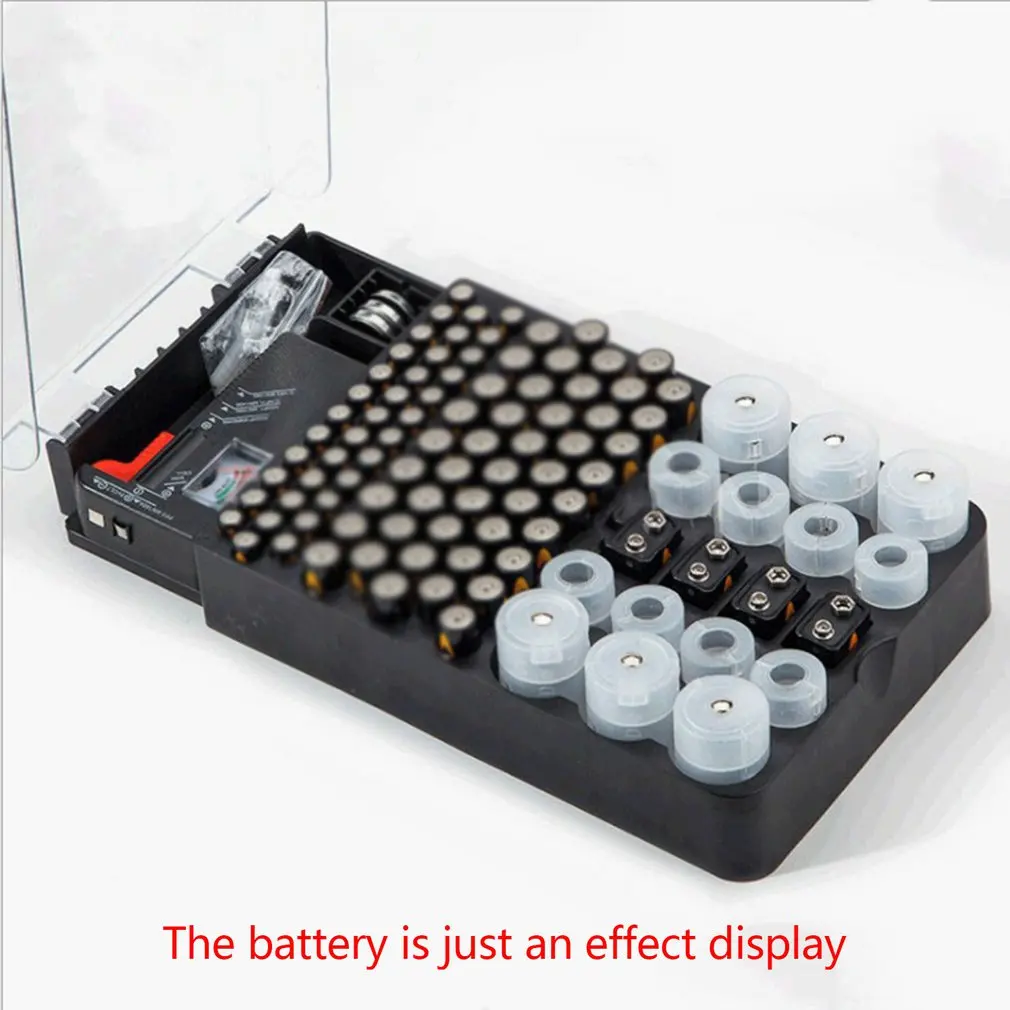 

104 Cells With Lid LCD/Three-lamp/Covered Pointer Battery Tester Box Battery Storage Box Capacity Tester Portable Box Battery