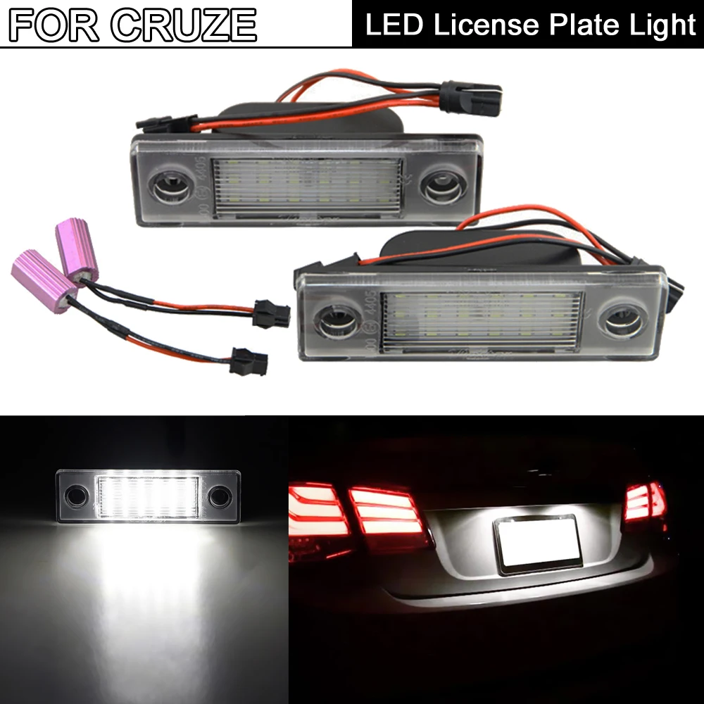 

2Pcs Error Free White LED License Plate Light Number Plate Lamp For Chevrolet Cruze 2011 2012 2013 2014
