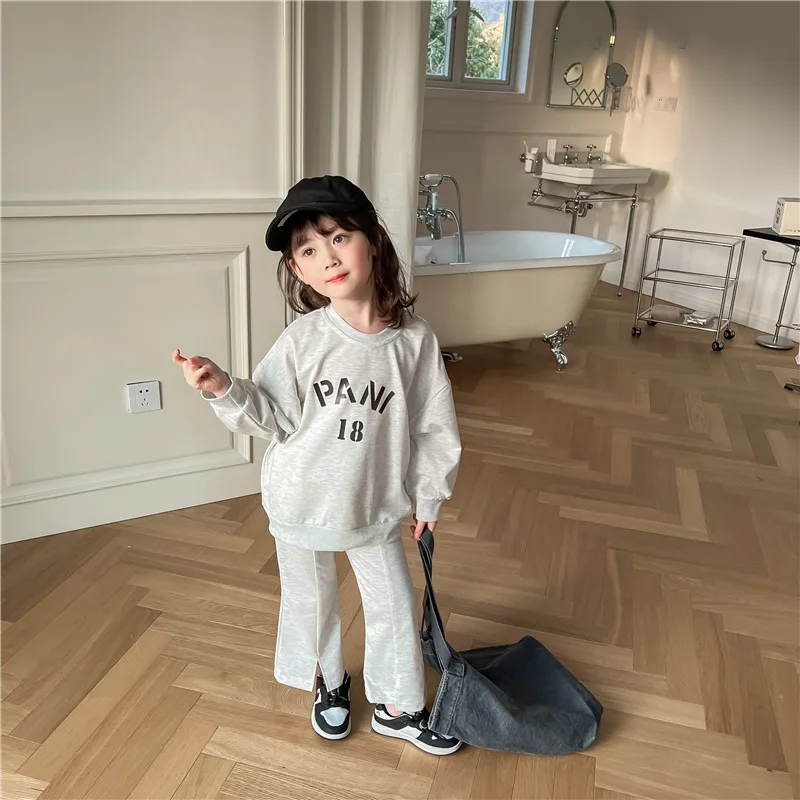 

MILANCEL 2022 Spring New Kids Clothing Set Casual Girls Sports Suits Letter Print Children Suit