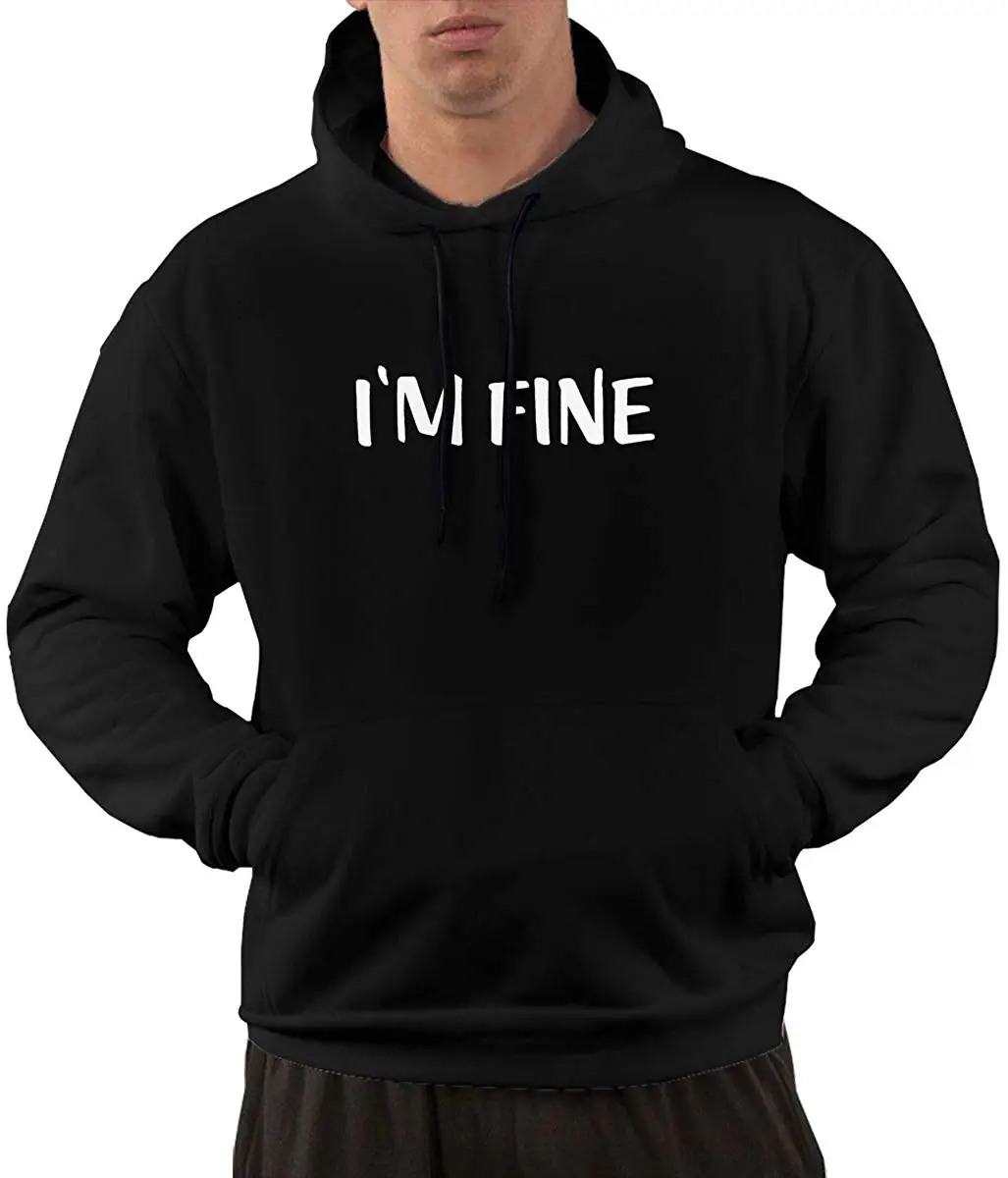 TSDFC I'm Fine Graphic Новинка саркастический зомби мужская Толстовка черный| |