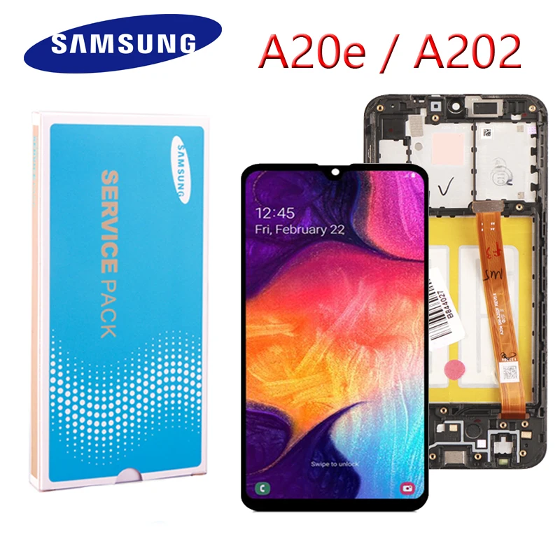 Оригинальный AMOLED ЖК дисплей для Samsung Galaxy A20e A202 A202F A202DS сенсорный экран дигитайзер