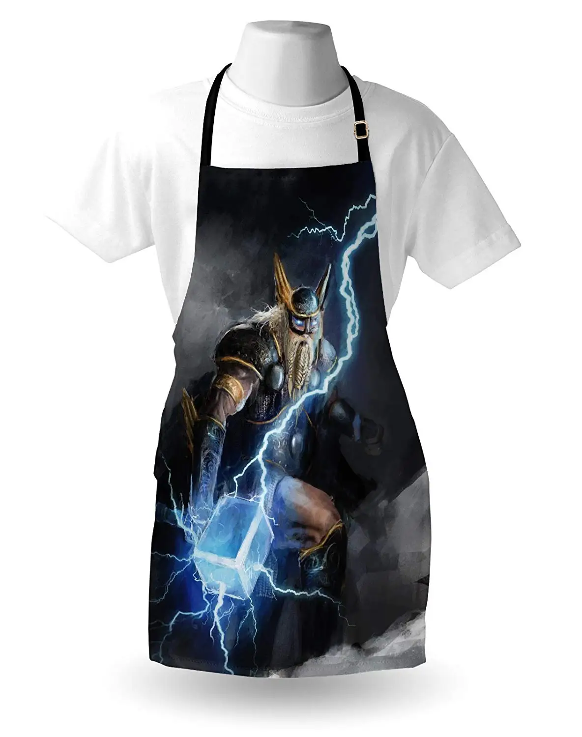 Viking Apron Thor Mjolnir Climbing on a Mountain Bringer of The Thunderstorm Artwork Women Men Kids Cooking Baking Kitchen Bib | Дом и сад