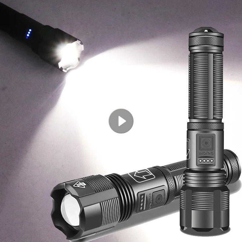 

Фонарики высокой мощности XHP50, яркий фонарь, 5 режимов, телескопический фонарь, Водонепроницаемый аварийный фонарь для кемпинга на открытом ...