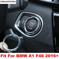 chrome engine start stop decoration ring keyless start system button accessories cover trim fit for bmw x1 f48 2016 2021 abs