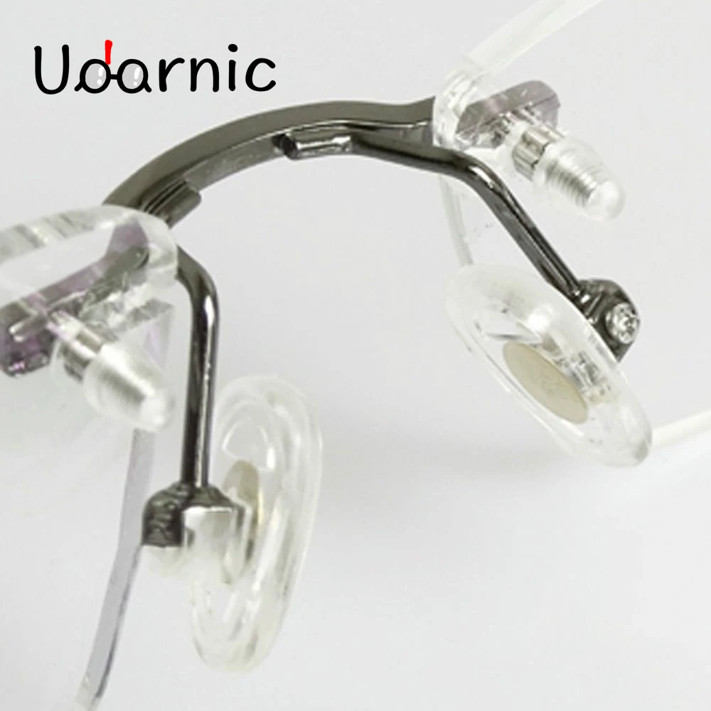 Сменные силиконовые накладки для очков в металлической оправе серебристые