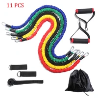 new 11 pcs tube resistance bands set fitness yoga gym exercise elastic bands for home gym training workout fitness equipment