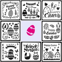 8pc easter coloring embossing stencils happy easter skeleton sketchpad patterns holiday painting template decorative reusable
