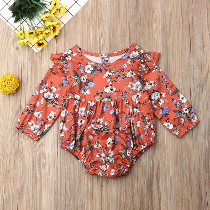 Комбинезон с длинным рукавом для новорожденных девочек|Ромперы| |