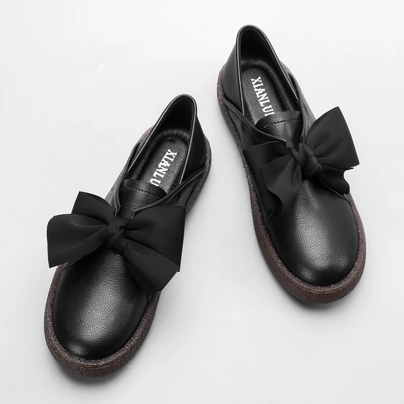 Flat Keel Thin Shoes Women's Korean-Style All-match Bow Soft Bottom Flat Shoes Women Women Shoes Women Shoes Flat Wear-Resistant
