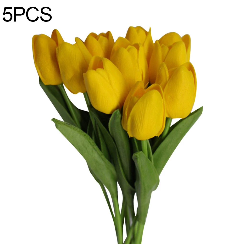 Искусственные цветы на ощупь 5 шт. искусственные Тюльпаны из ПУ тюльпаны для