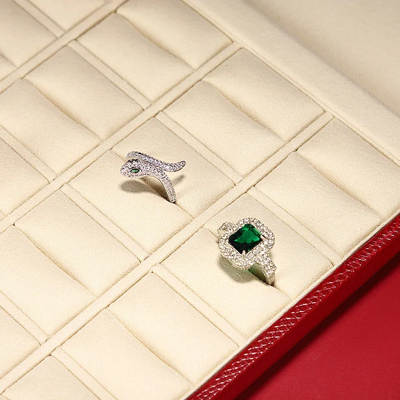 Jewelry storage leather box pendant ring clamshell double-breasted box jewelry display box can be customized