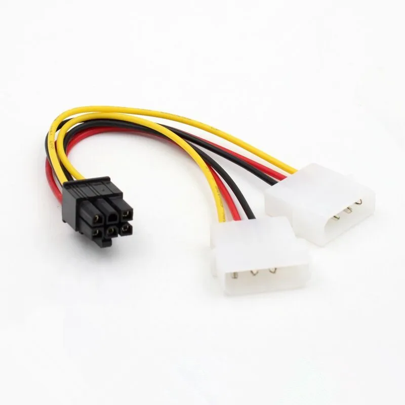 5 шт./лот Dual Core 4 Pin до 6 контактный Molex разъем pci е внешняя видеокарта Мощность