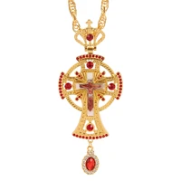 jesus cross necklace womenmen orthodox church priest pendant catholic religious necklace jesus long chain relics christmas gift