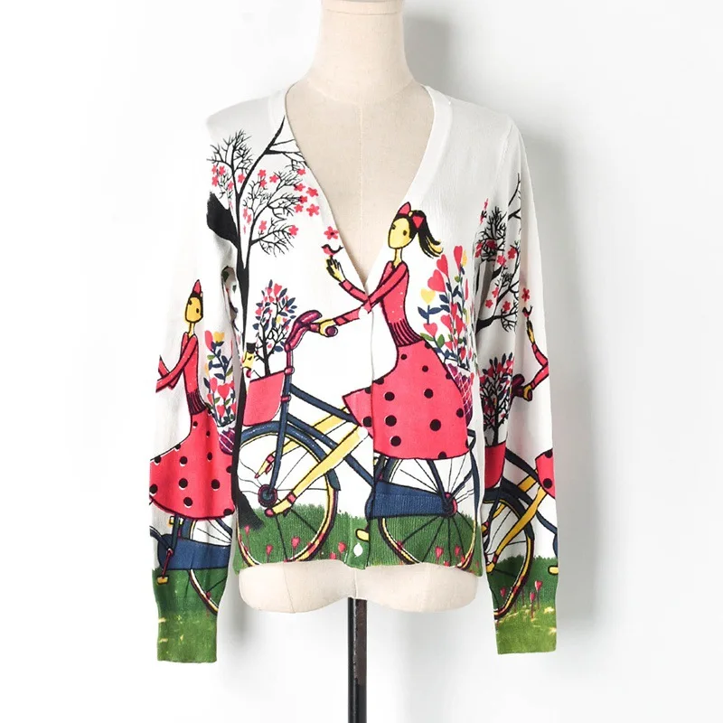 Женский трикотажный кардиган с V образным вырезом и длинным рукавом| |