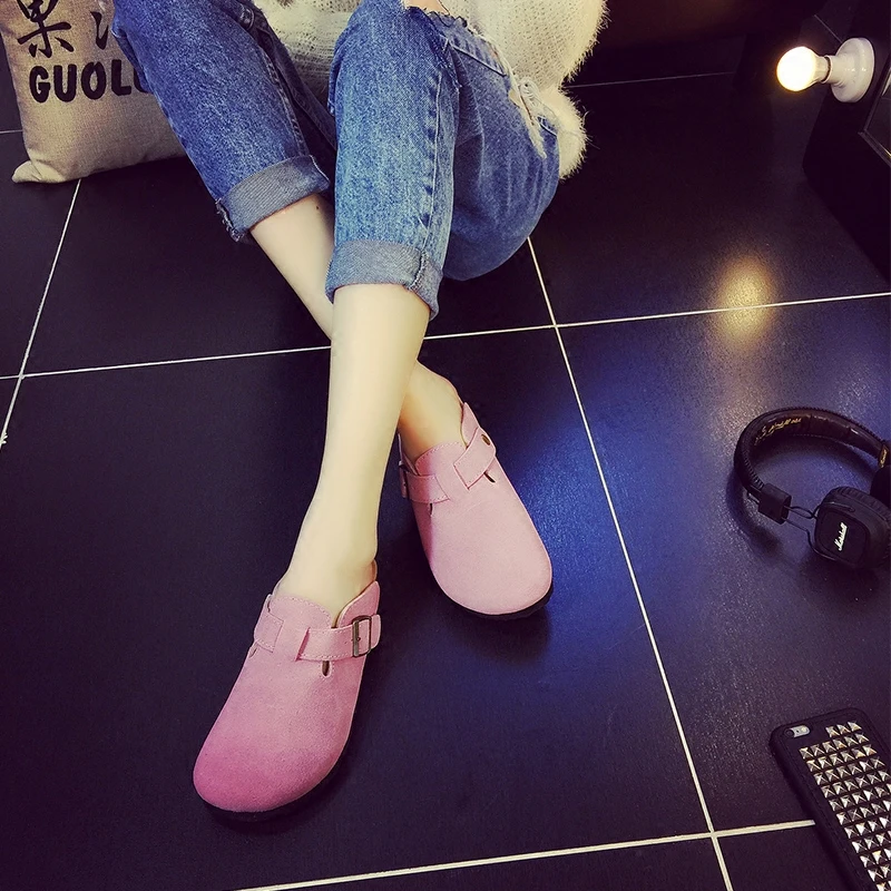 

2021 Summer Women's Closed Toe Slippers New Suede Leather Clogs Sandals For Men Women Garden Clog Slides Unisex Big Size 35-46