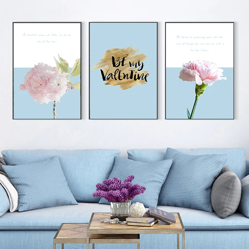 Пион цветок холст плакат скандинавские румяна Цветочный ботанический принт